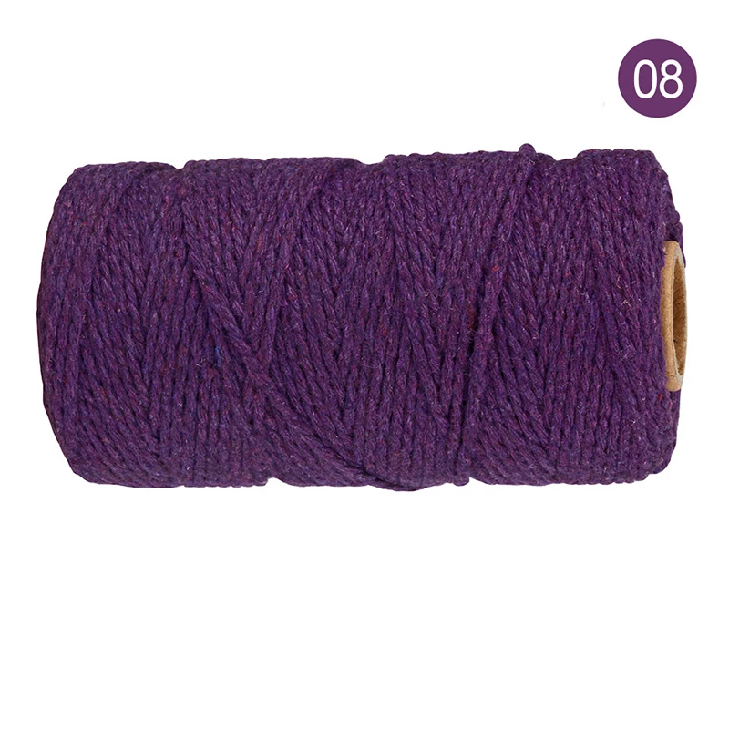 100% Cotton rope colorful twine macrame cord string thread for party wedding decoration accessory DIY cord 2mm*100m 
