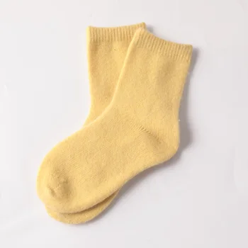 

100% Superfine Merino Cashmere Winter Warmer Thicken Socks Candy Color Sports Mesh Breathable Kids Girls Boys Sock 1-16 Year