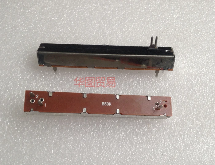 8pcs SL-608N Single Potentiometer SL60V B10K B50K Handle 10mm 3 Pin Mono Fader / 88mm Mixer Slide Potentiometer