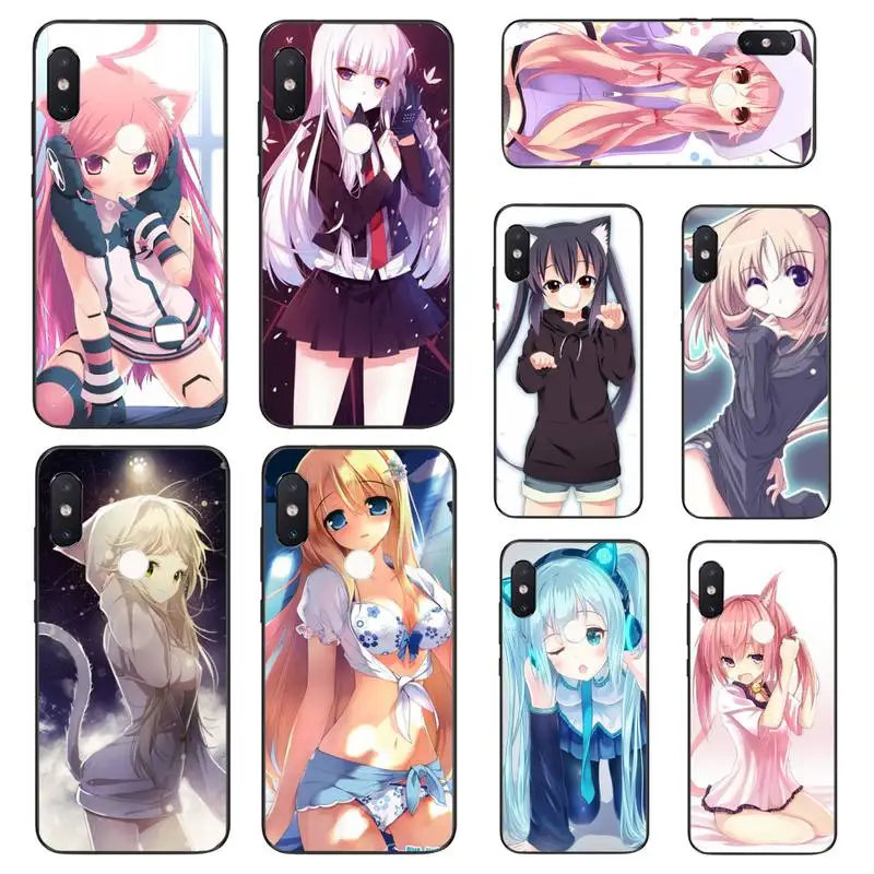 HTXian сексуальный чехол для телефона с рисунком аниме kawaii Girl Cat Xiaomi Mi8 9 10 9T 5 6 A1 A2Lite 9SE