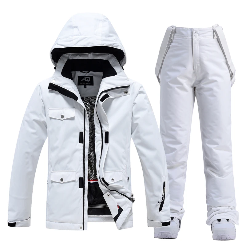 -30 Pure Color Women's Snow Suit Wear Snowboard Clothing Sets 10k Waterproof Windproof Winter Costume Ski Jacket + Pant Girl's ski jacket women ski pants