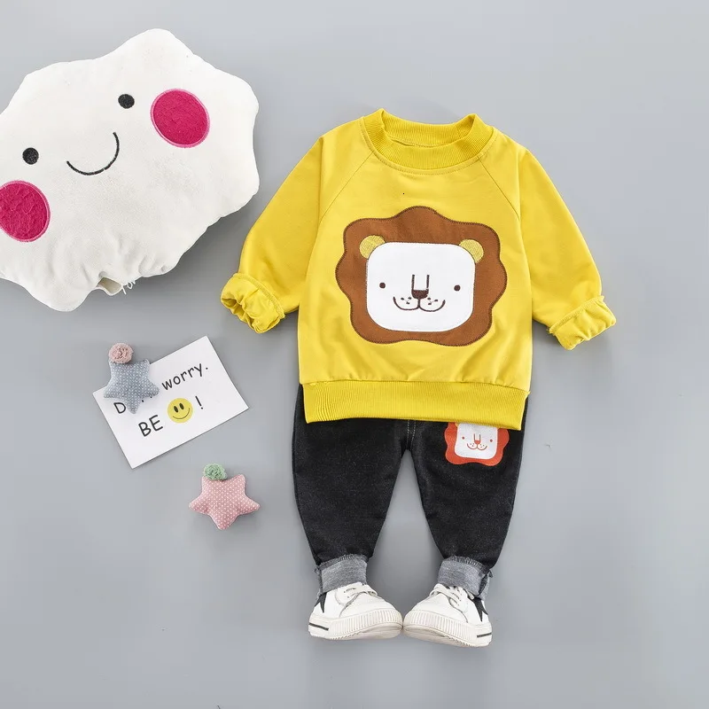 

Cute Lion Baby Matching Outfits Set In Children Autumn Card Flower Type Suit