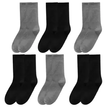 

6 Pairs Mid Tube Socks Classic Pure Color Soft Sports Socks for All Seasons