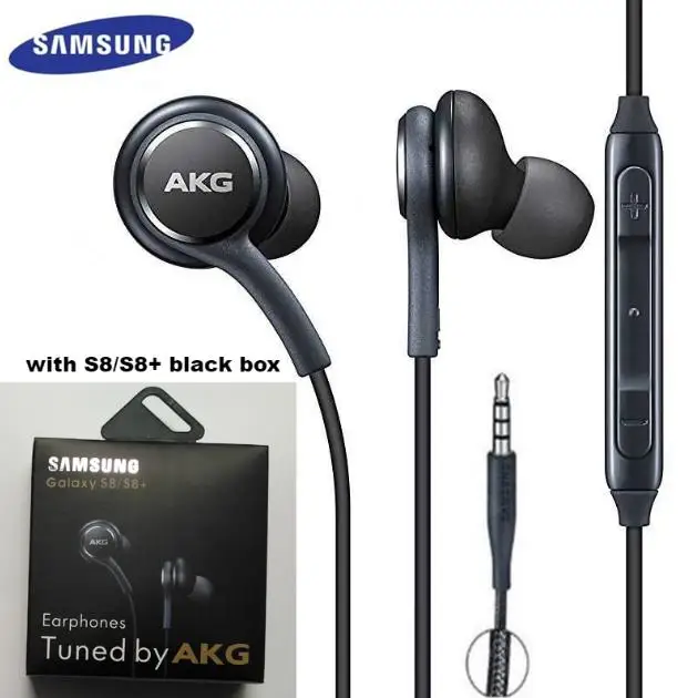 20 шт samsung AKG наушники EO-IG955 3,5 мм наушники-вкладыши с микрофоном Проводная гарнитура для смартфонов samsung Galaxy S10 S9 S8 S7 S6 S10 Plus - Цвет: S8 Black earphone