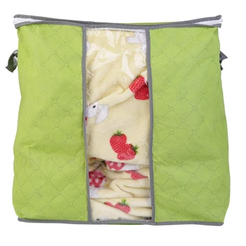 

New 2016 Portable Non Woven Pouch Holder Blanket Pillow Underbed Storage Bag Box Foldable Transparent Window hot selling