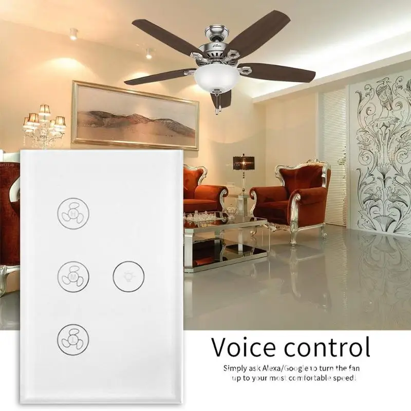 

WiFi Smart Ceiling Fan Light Wall Switch APP Remote Control Interrupter