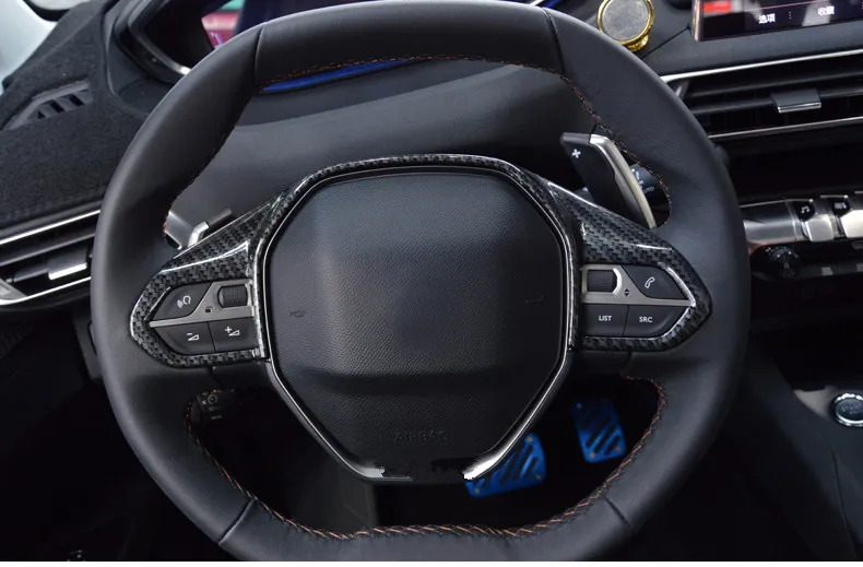 Для Peugeot 508 Allure SW GT 2019 ABS углеродное волокно украшение рулевого колеса автомобиля