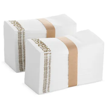 

100pcs/200pcs 30x43cm Disposable Decorative Guest Towels for Kitchen, Parties Bathroom Napkins Soft Absorbent Linen-Feel Paper