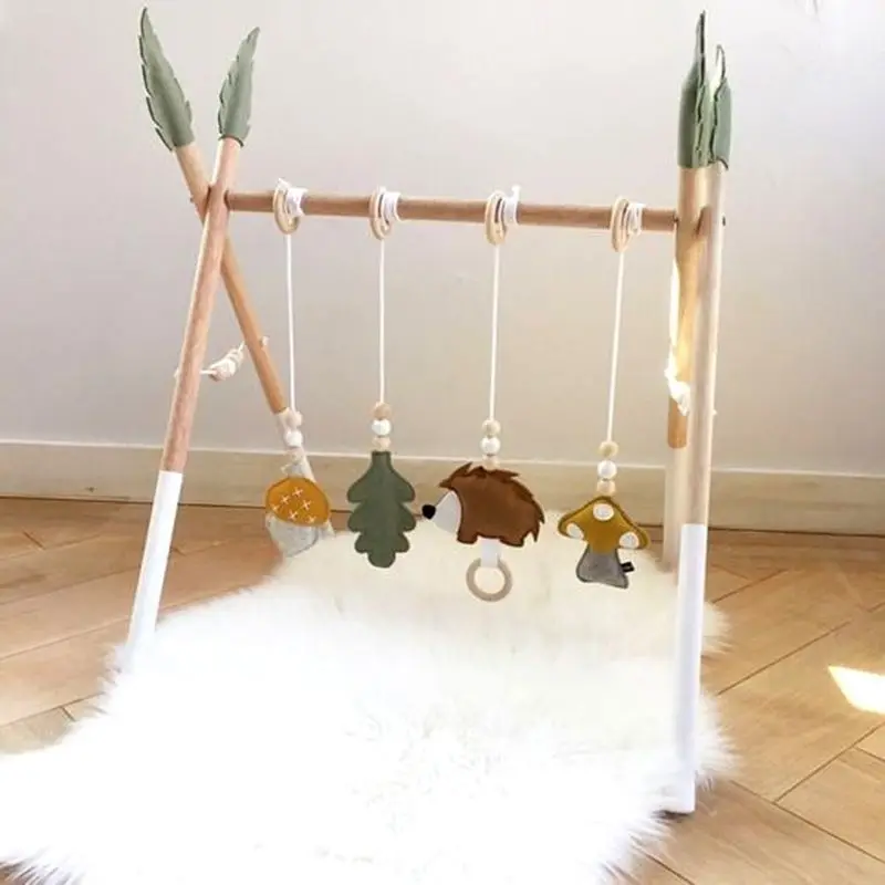 Nórdico dos Desenhos Animados do Bebê de Madeira Decoração do Quarto Brinquedos com Ornamentos Estilo Maciça Crianças Ftness Rack Pingente Roupas Infantis Quadro 5 High Quality Brinquedos e hobbies