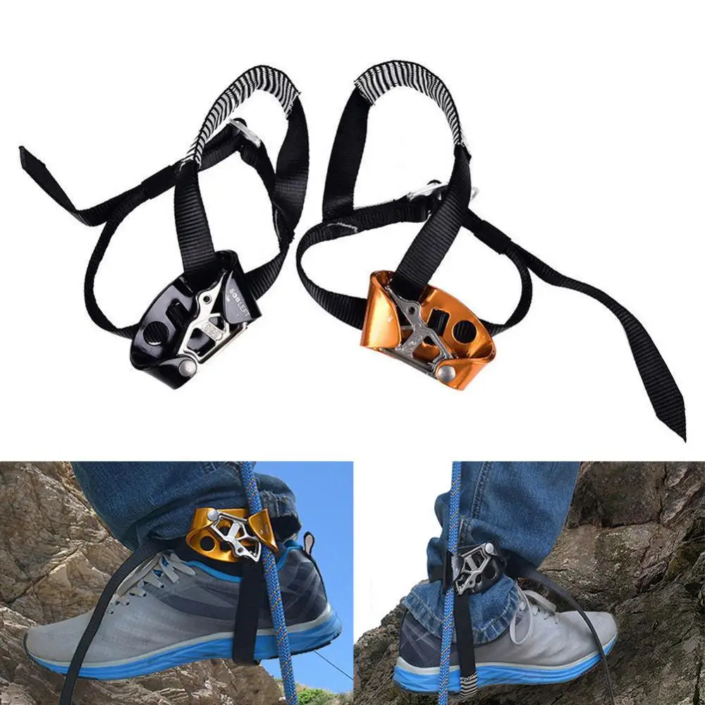 Left/Right Foot Ascender Riser Rock Climbing Mountaineering Safety Equipment Indoor Sport Accessory for Camping Hiking Equipment