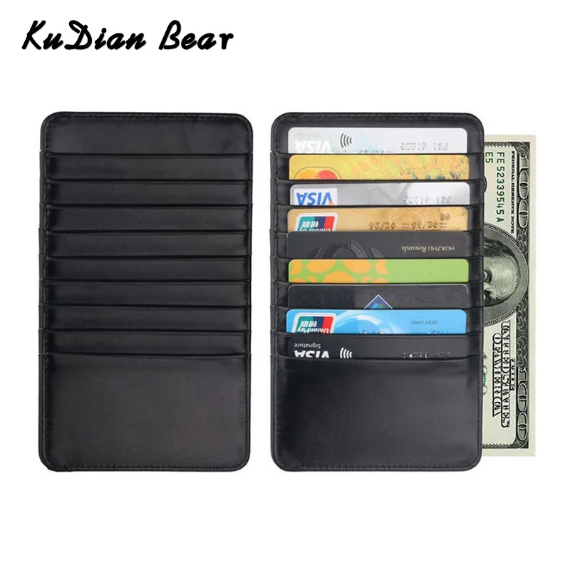 

KUDIAN BEAR PU Leather Credit Card Holder Card Case Brand Designer Black Men Card Wallet Organizer Tarjetero BIY036 PM49