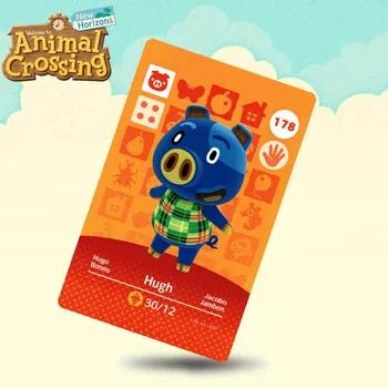 

178 Hugh Animal Crossing Card Amiibo Cards Work for Switch NS 3DS Games
