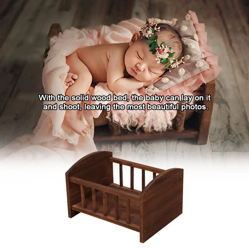 Кровать для новорожденных реквизит для фотосъемки деревянная кровать позирует фотографирования реквизит для укладки дивана с поручнем для детских постельных принадлежностей