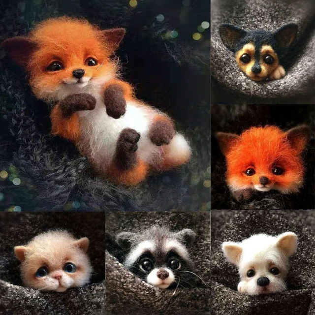 Needle Felted Cat and Fox - Needle Felting Kits