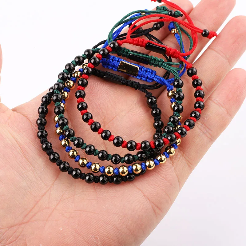 New Design High Quality 5mm Stainless Steel Beads Handmade Custom Macrame Adjustable Bracelet Jewelry For Men - Image 6