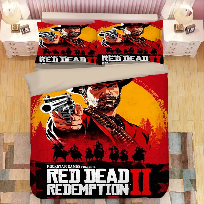 

Red Dead Redemption 2 Bedding Set Duvet Covers Red Dead Redemption Comforter Bedding Sets Bedclothes Bed Linen Bed Set(NO Sheet)