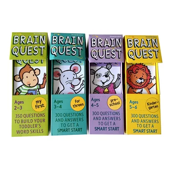 Brain Quest English Version Of the Intellectual Development Card Sticker Books Questions And Answers Card Smart Start Child Kids concentrate questions and answers land law