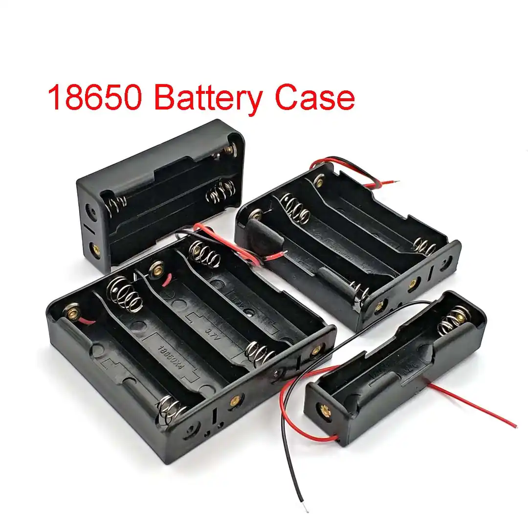 1//2//3//4 Slots Li-ion Battery Storage Case Box Holder with Wire Leads