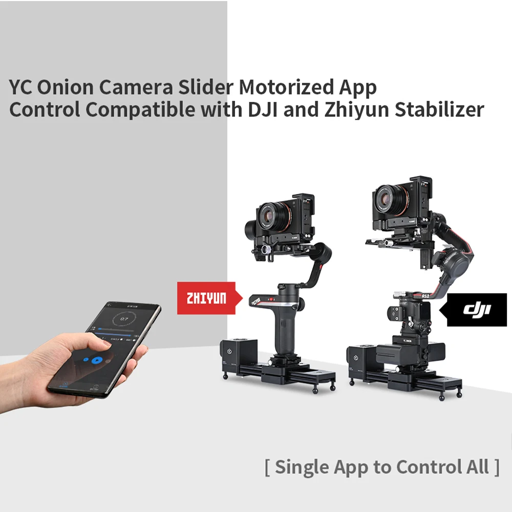 YC ONION Motorized Camera Slider App Bluetooth Control For DSLR W/ TH4 Ball Head 
