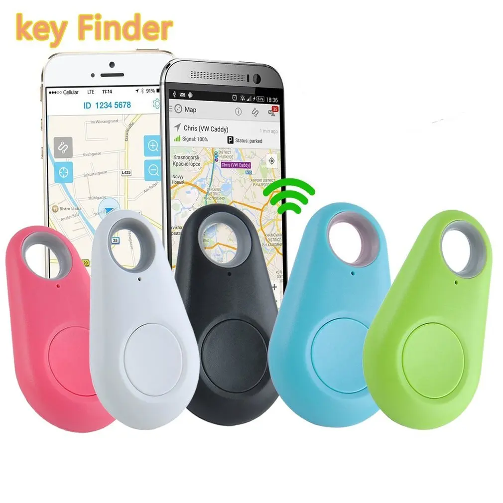 Puce Bluetooth 4.0 Tracer GPS Tracker Tag Self-Portrait Anti-perte d'alarme  Key Locator Dog YKS Noir