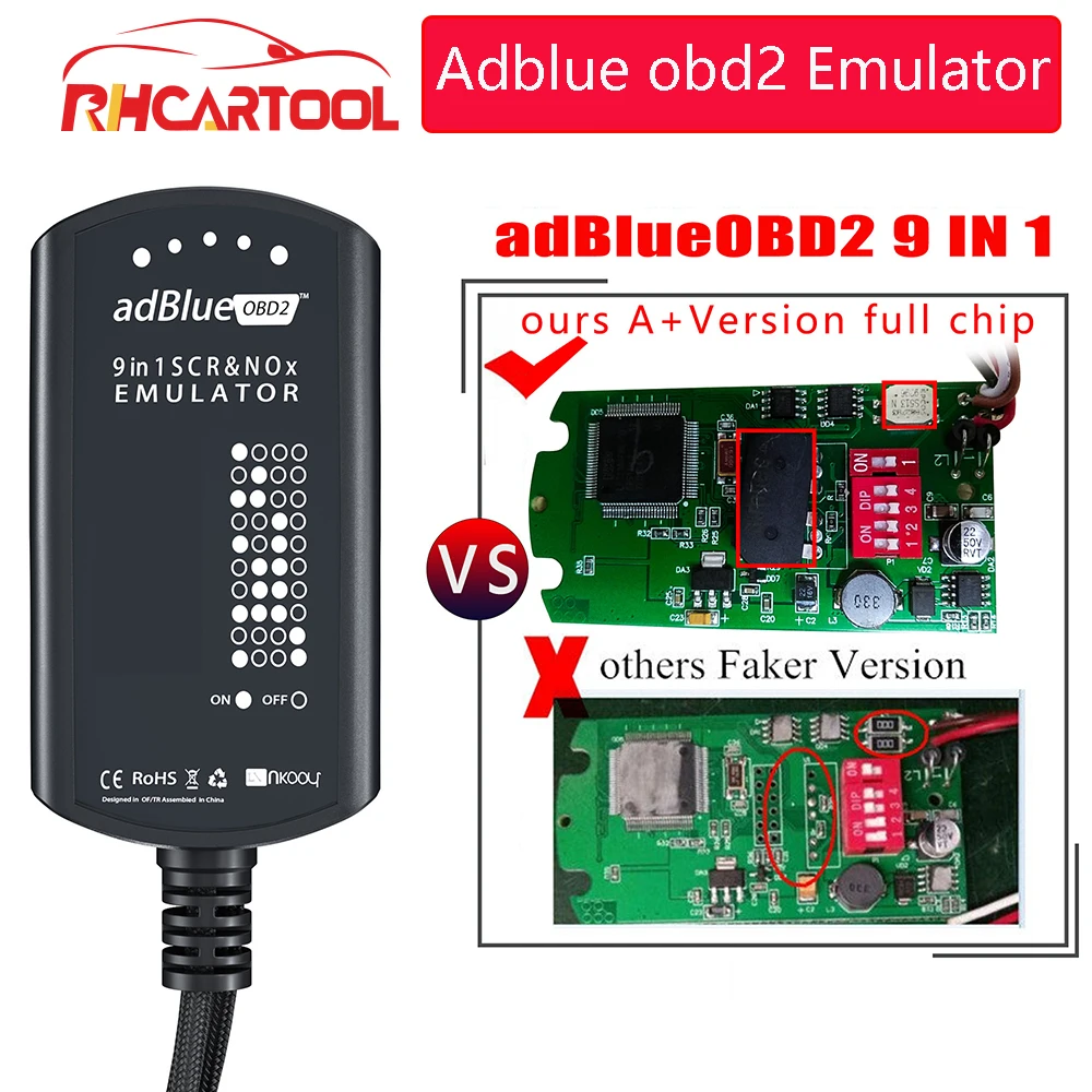 OBD2 Adblue Эмулятор 9 в 1 Автомобильный диагностический инструмент для Commins Truck PK adblue 8