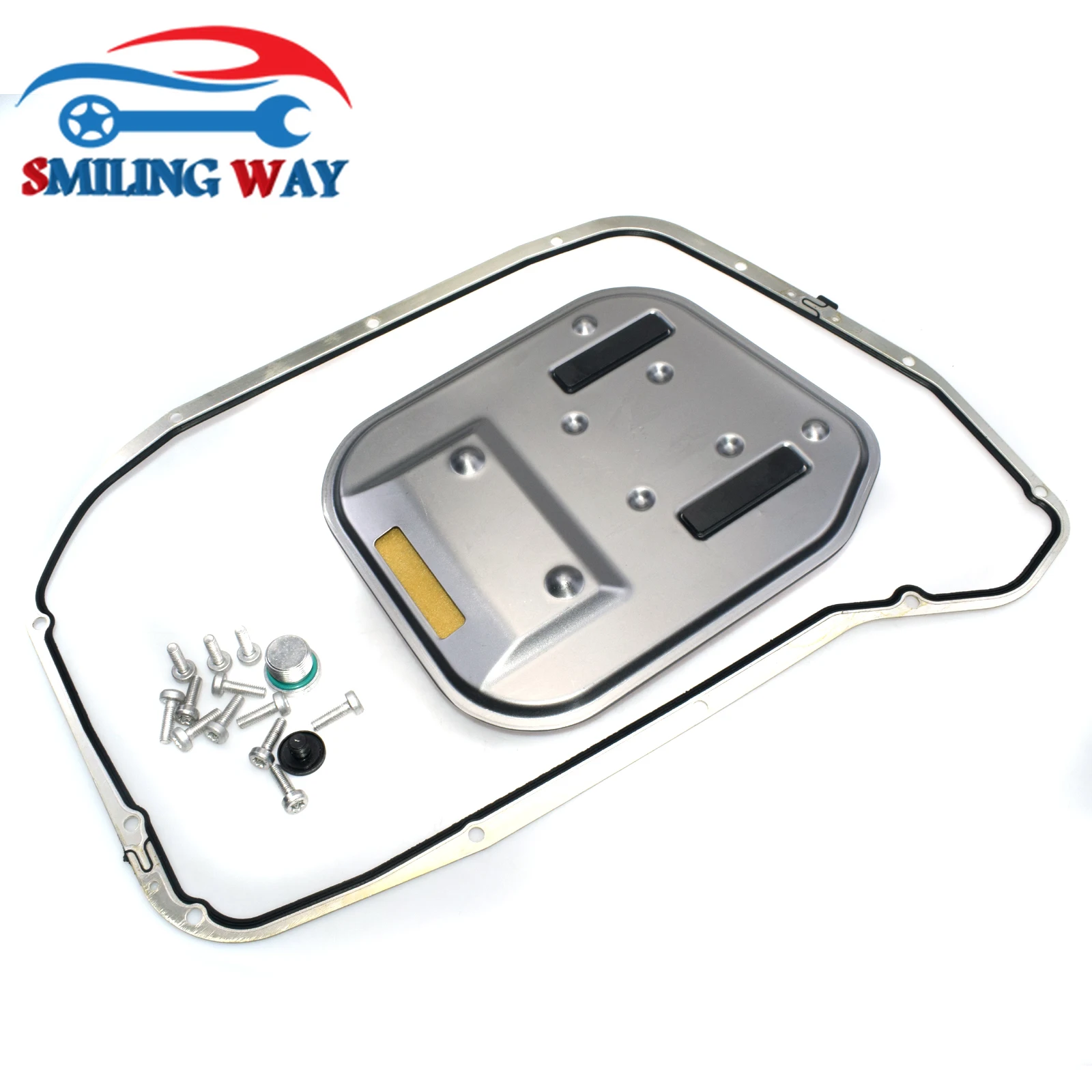 SMILING WAY# Automatic Transmission Oil Filter & Pan Gasket Kit For Audi A4 A5 A6 A7 A8 Q5 1001360006 0BK398009 0BK398009A