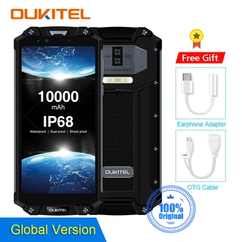 Перейти на Алиэкспресс и купить OUKITEL WP2 10000 мАч IP68 водонепроницаемый пылезащитный ударопрочный мобильный телефон Восьмиядерный 4 Гб 64 Гб MT6750T 6,0 дюйм18:9 смартфон с отпечатком пал...