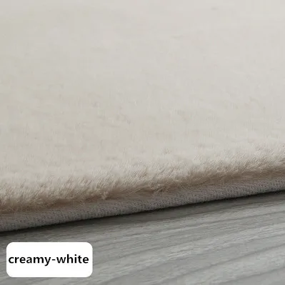 Искусственный мех кролика сделанный на заказ утолщенный ковер для гостиной столовой прихожей большой размер журнальный столик спальня кровать скандинавский пушистый коврик - Color: creamy-white