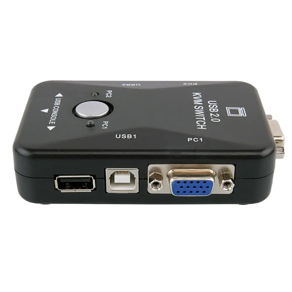 KVM-переключатель 2 в 1 USB порта VGA-выход ручной переключатель для компьютера ПК