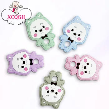 

XCQGH 5PCS Baby Molar Toy Teether Silicone Baby Cartoon Bear Teether Pendant Accessories Teether