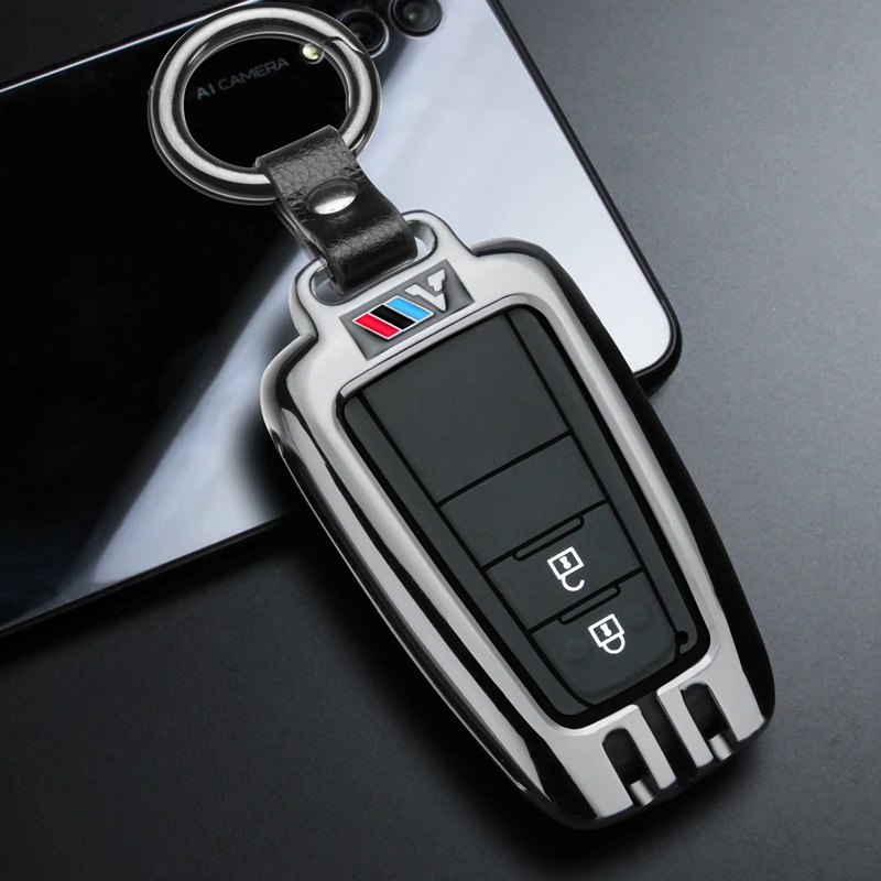 Цинковый сплав fob чехол для дистанционного ключа автомобиля чехол для Toyota Camry Corolla CHR Prado RAV4 Prius 2 3 кнопки автомобильный Стайлинг ключ сумка оболочка