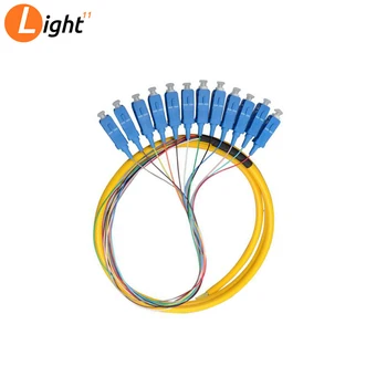 

5pcs/lot 12 Strand 9/125 Fiber Optic Pigtail 1.5m SC/UPC Single Mode,12 fiber pigtail