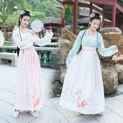 Женский костюм для классических танцев Hanfu с вышивкой сказочное платье традиционная одежда для выступлений певец карнавальный наряд 3 шт