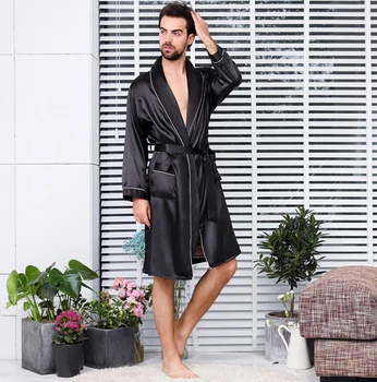 

2019 Fashion Men's 2 pieces Robe Sets Short Trousers Kimono Unqiue Luxury Comfort Soft Leisure Sleepwear Nightwear Bathrobe