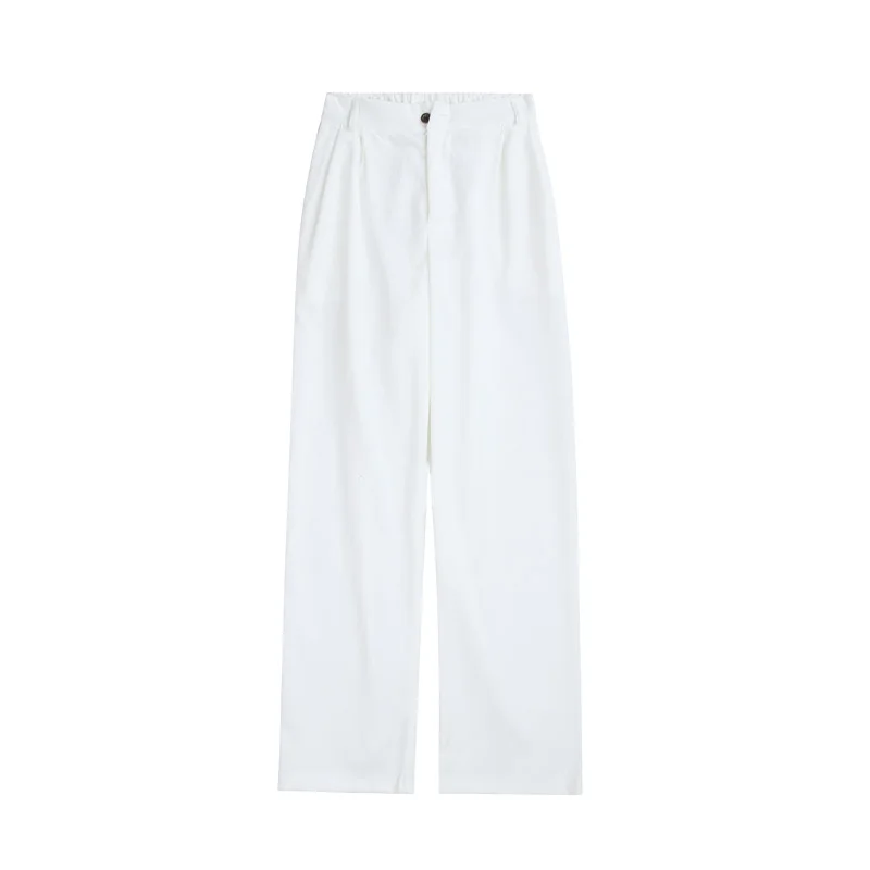 Neploe, модные женские длинные вельветовые брюки, женские корейские однотонные брюки с высокой талией, повседневные плотные брюки Harajuku, уличная одежда - Цвет: white pants