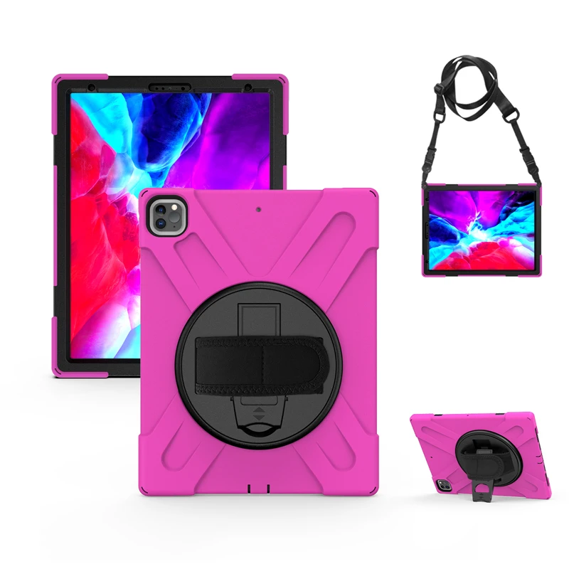 Rose Pink Purple Case For iPad Pro 12 9 2021 A2379 A2461 A2462 Heavy Duty Rugged Protection Cover with
