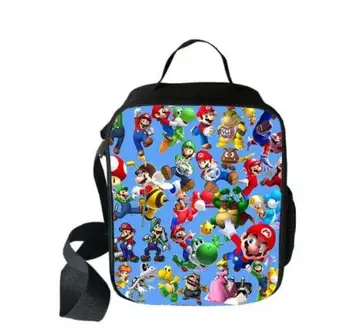 

Cartoon Super Mario Bros Sonic Boom Hedgehogs Lunch Bag Picnic Travel Food Storage Bag Children Boy Girl Bento Bag Messenger Bag