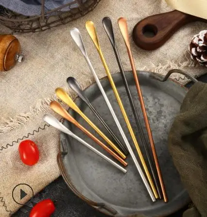 Японская ложка миксер для кофе из нержавеющей стали Sus с длинной ручкой столовые