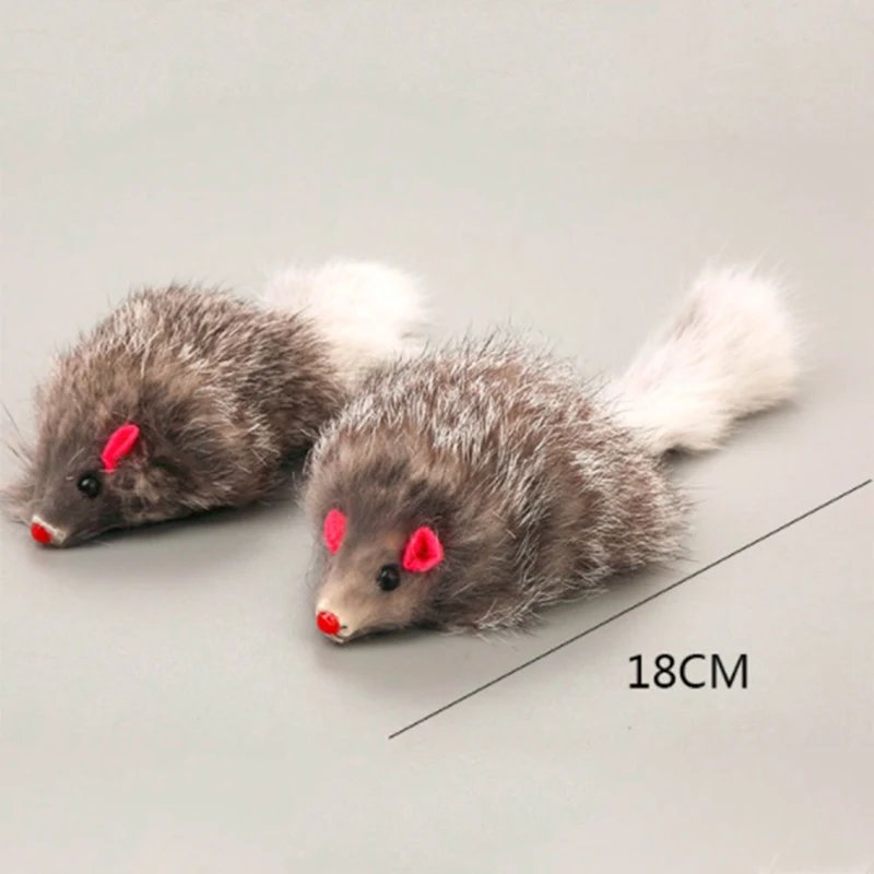 1pc False Mouse Cat Pet Toy Cat Long Haired Tail Mice Soft Real Rabbit Fur Toys For Cats Dogs Toys