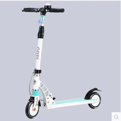 Adult and children scooter new foldable PU 2 wheel handbrake fitness all aluminum city campus traffic - Цвет: Белый