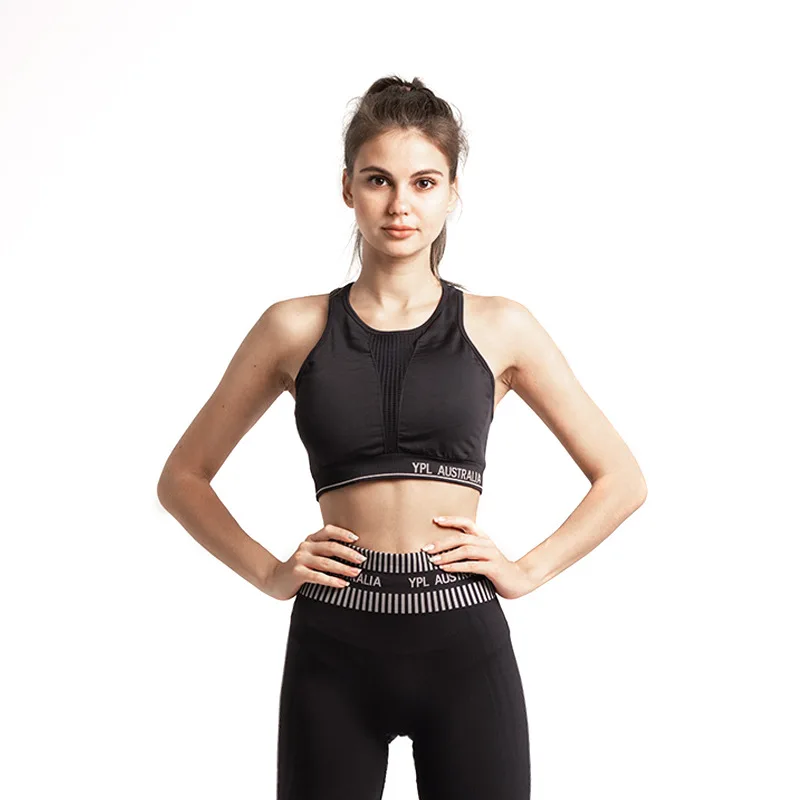 

Australia YPL Beauty Shoulder Sports Underwear Running Shock-resistant Push up Bra Vest Stereotypes Non-Steel Ring Fitness Bra