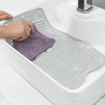 

Practical Laundry Tool easy to store Household Portable Folding Washboard Mini PVC Anti-slip Laundry Mat Washing Board