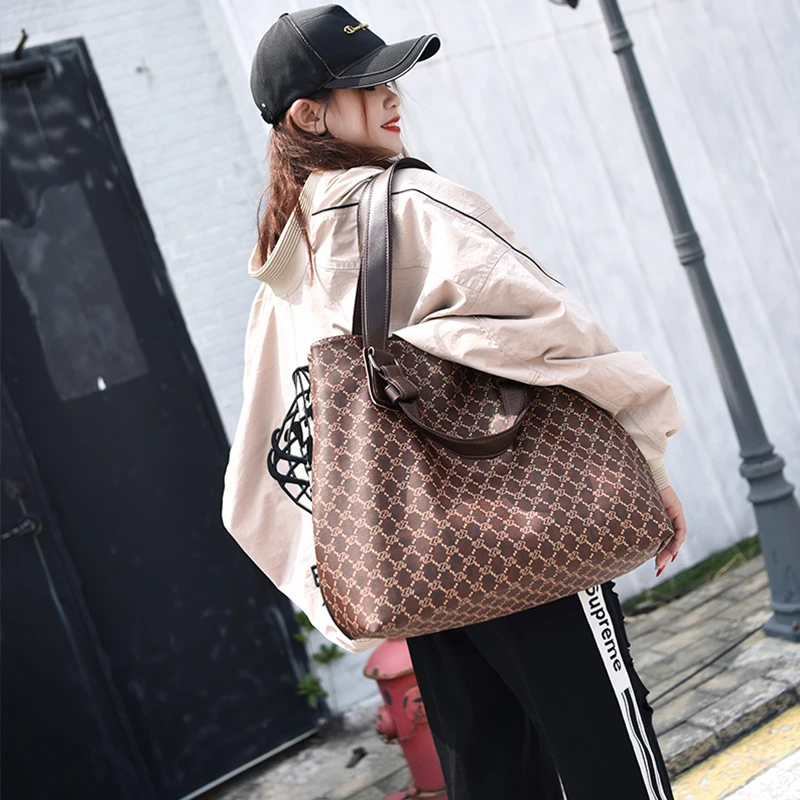 

2019 new sleek minimalist Brand Large Pocket Casual Tote Women's Handbag Shoulder Handbags large-capacity Bags For Women