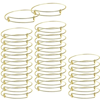 

60Pcs Expandable Bangle Bracelets Adjustable Wire Blank Women Bracelets Women