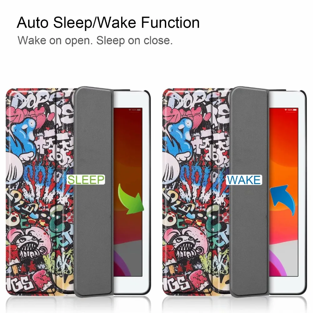 Чехол для планшета для нового IPad 7-го поколения 10,2 дюймов Trifold Smart Auto Sleep/Wake легкий чехол для IPad 7 чехол с подставкой+ ручка