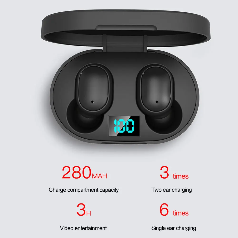 HIFI Спорт цифровой водонепроницаемый мини автоматический СВЕТОДИОДНЫЙ дисплей батарейный блок беспроводной Bluetooth наушники с микрофоном стерео звук