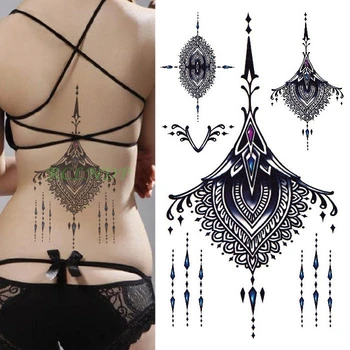 

Waterproof Temporary Tattoo sticker mandala totem large body art henna chest breast tatto stickers flash tatoo fake tattoos 19