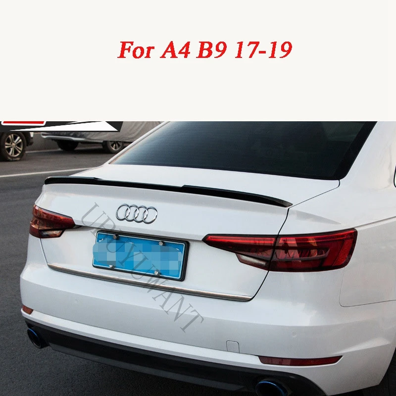 Для Audi A4 B9 ABS Неокрашенный окрашенный внешний задний спойлер задний багажник багажника крыло украшение автомобиля Стайлинг