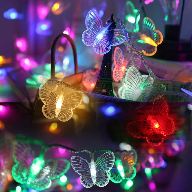 

Butterfly Battery String Lights LED Lamp Outdoor Indoor Decorative Lighting Garden Party Christmas Holiday Light String Bedroom