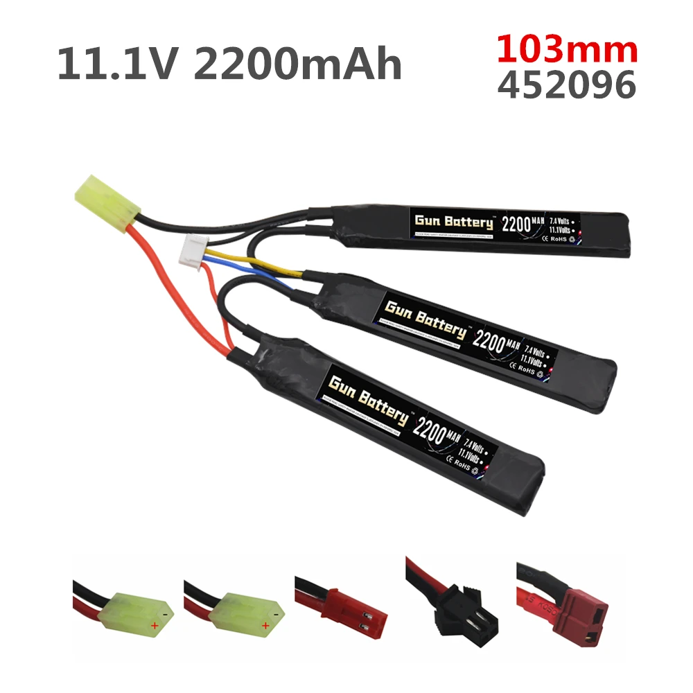 1 шт. 3S водяной пистолет Lipo батарея Разъемное соединение V 2200mAh 40C 452096 для страйкбола BB Воздушный